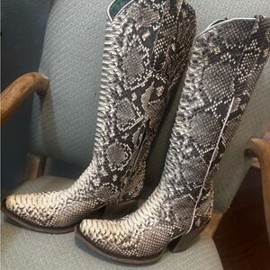 Corral Snakeskin Patterned Heeled Boots